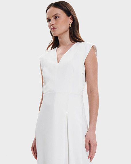 Roussel dress ecru mid-length dress zapa