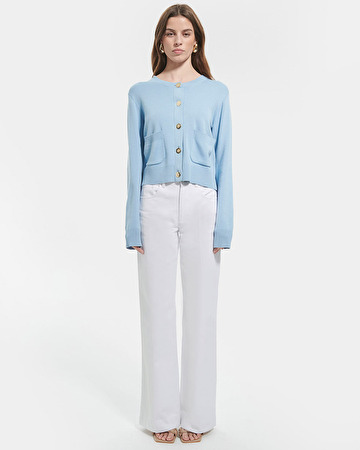 Gwendoline vest Sky blue fitted vest ZAPA