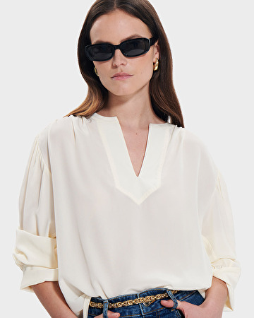 Bangkok blouse Flowing ecru blouse ZAPA