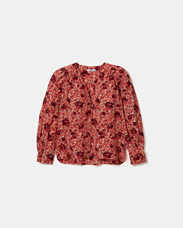 Babel shirt Fluid blouse with retro rose prints ZAPA
