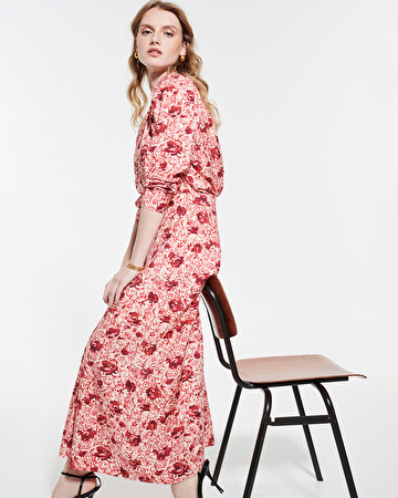 Junette skirt Long flowing skirt with vintage rose print ZAPA