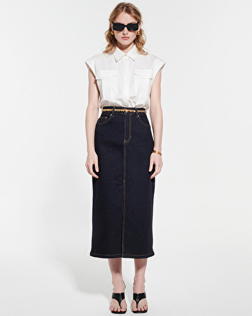 John Jude Denim midi skirt ZAPA