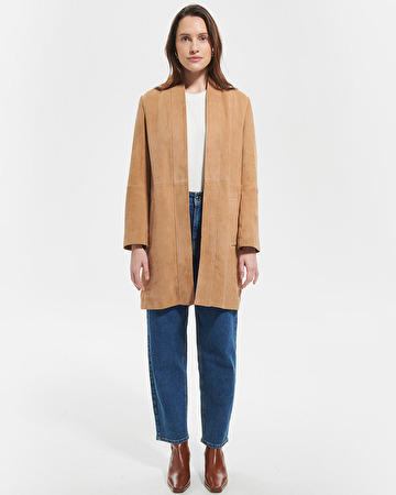 Marleya coat Beige suede coat ZAPA