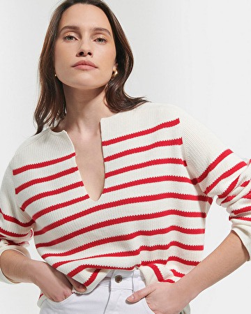 Nathaniel jumper Red striped jumper ZAPA