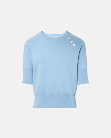 Pauline sweater Sky blue fitted sweater ZAPA