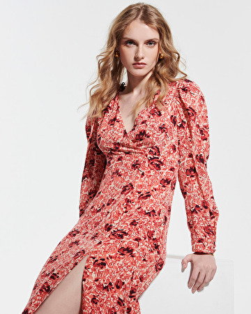 Rahina dress Vintage rose print wrap dress ZAPA