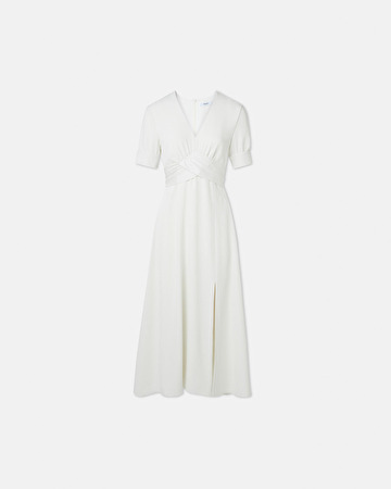 Roseau Dress Ecru crepe dress ZAPA