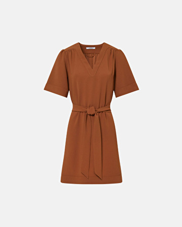Retie dress Rust fitted straight dress ZAPA