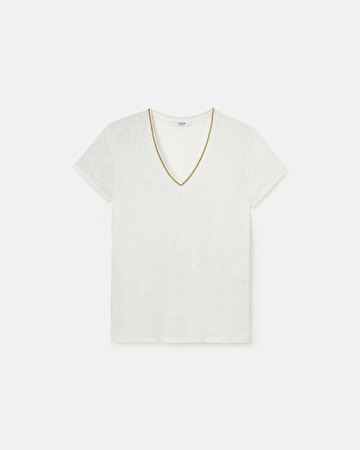 Top Tasmania Ecru jersey top ZAPA