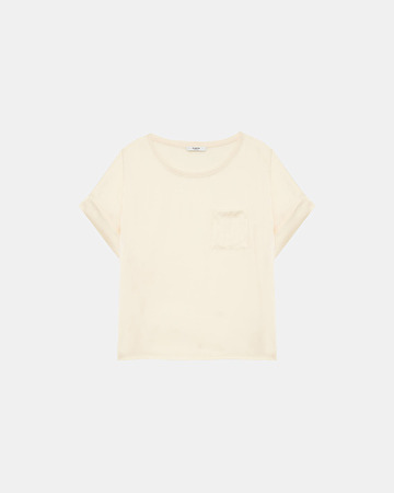 Theo jersey top Ecru satin top ZAPA