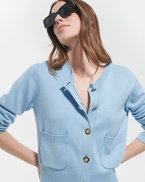 Gwendoline vest Sky blue fitted vest ZAPA