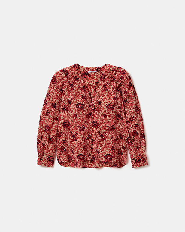 Babel shirt Fluid blouse with retro rose prints ZAPA