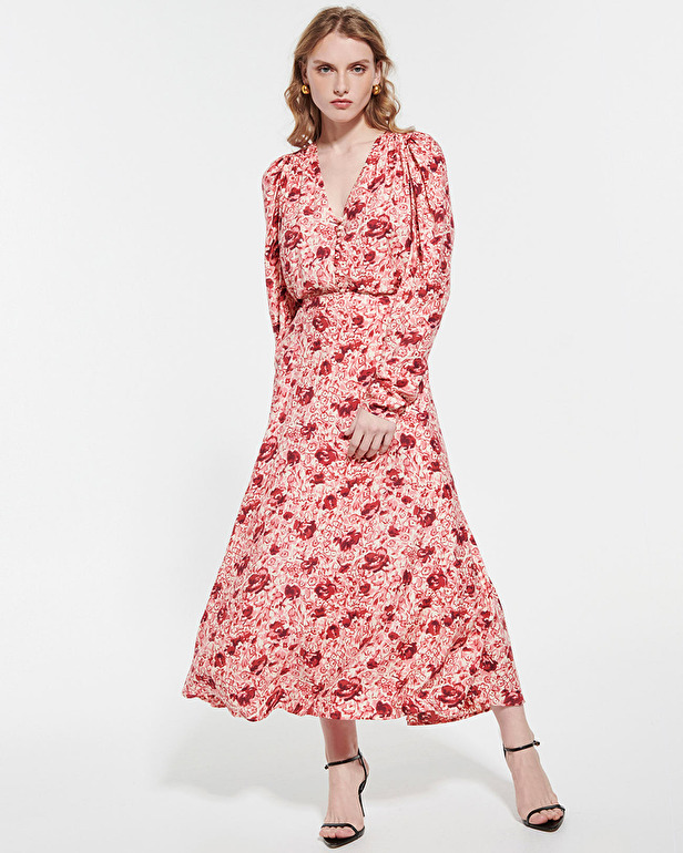 Junette skirt Long flowing skirt with vintage rose print ZAPA