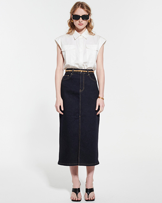 John Jude Denim midi skirt ZAPA