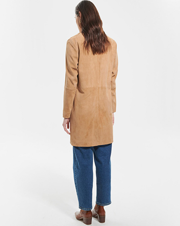 Marleya coat Beige suede coat ZAPA