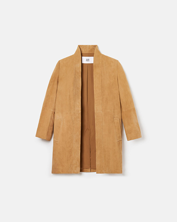 Marleya coat Beige suede coat ZAPA