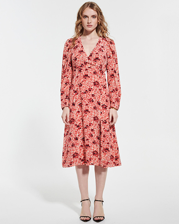 Rahina dress Vintage rose print wrap dress ZAPA