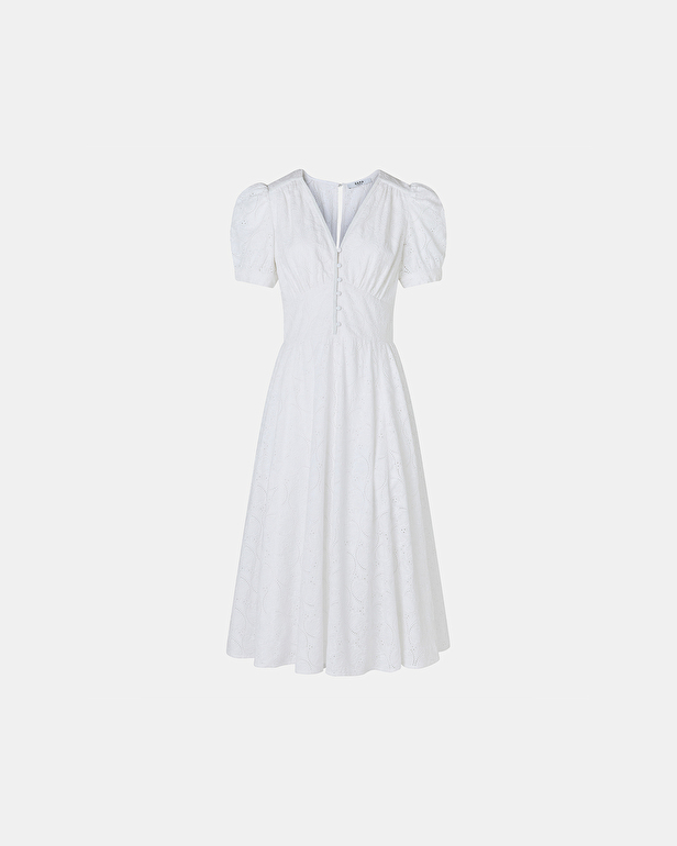 Rafinity dress Long flared dress with English embroidery effect ZAPA