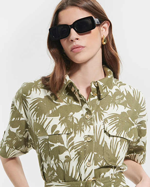 Royo dress Tropical print safari dress ZAPA