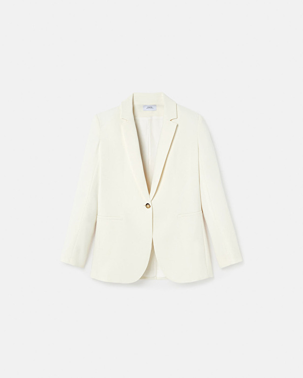 Victorina jacket Ecru crepe suit jacket ZAPA