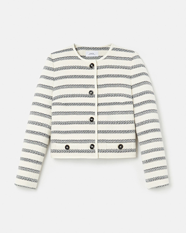 Vincennes jacket Striped printed tweed jacket ZAPA