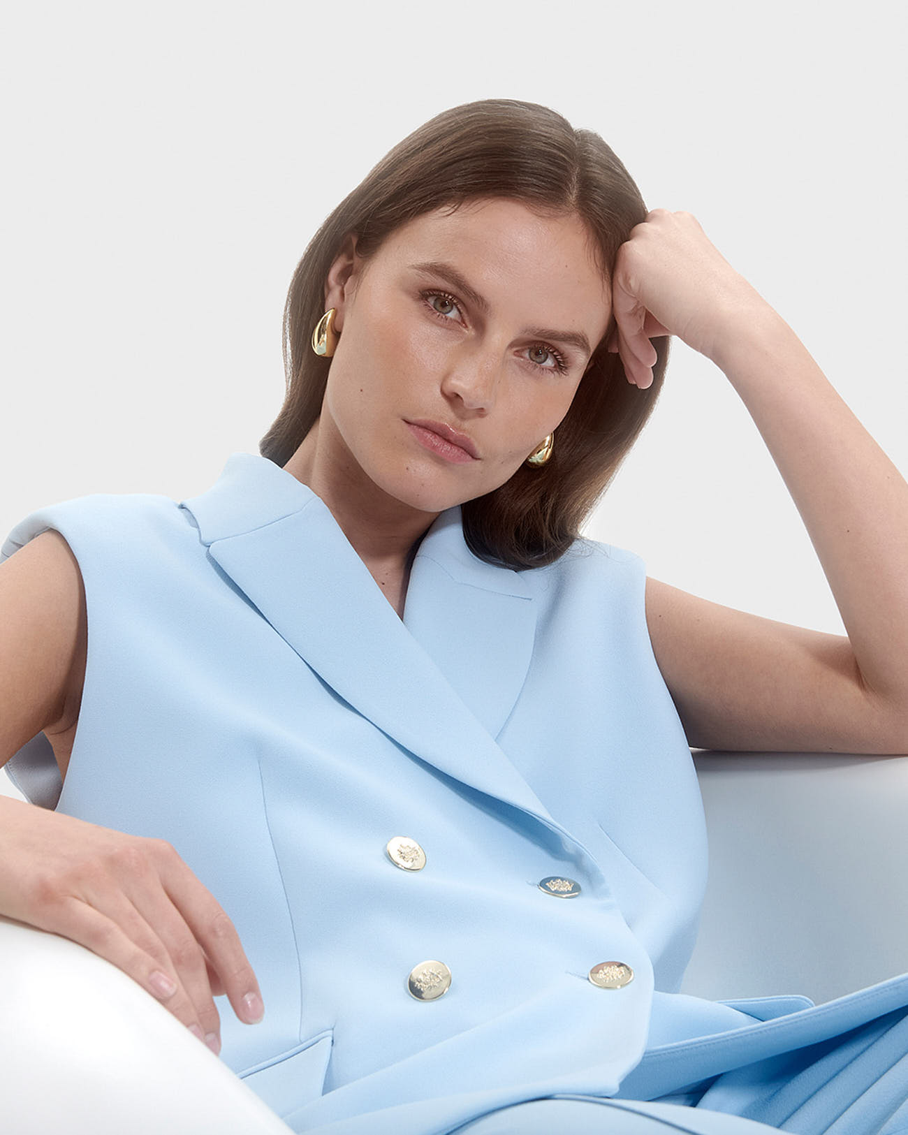 Vaasa Jacket Sky blue sleeveless jacket ZAPA