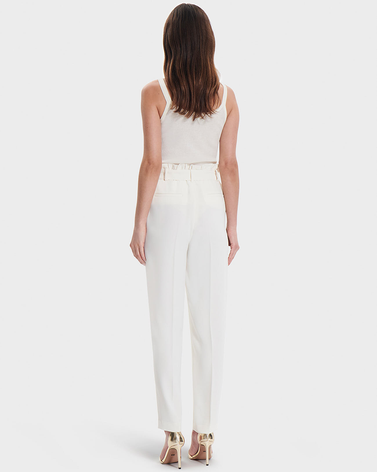 Patricia pants Ecru crepe straight-leg pants ZAPA