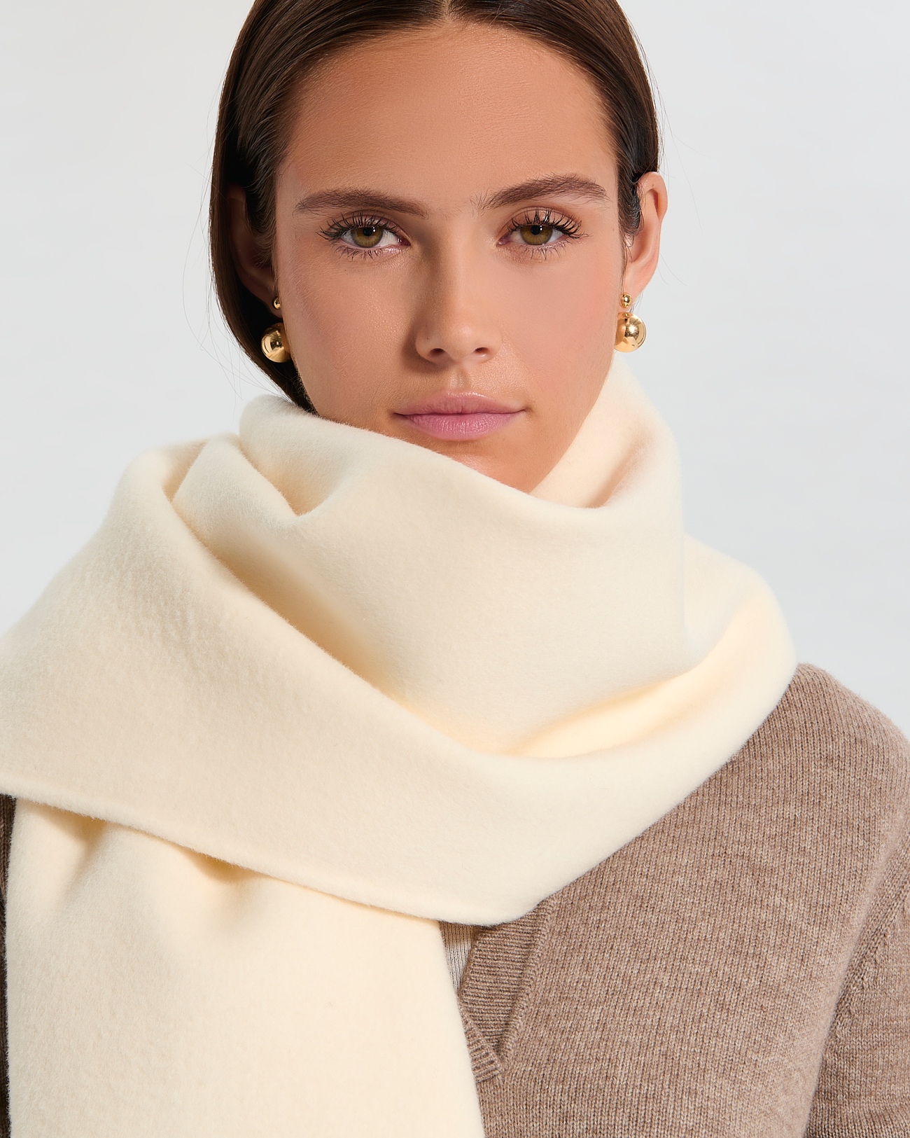 Evy scarf Ecru double-faced scarf ZAPA
