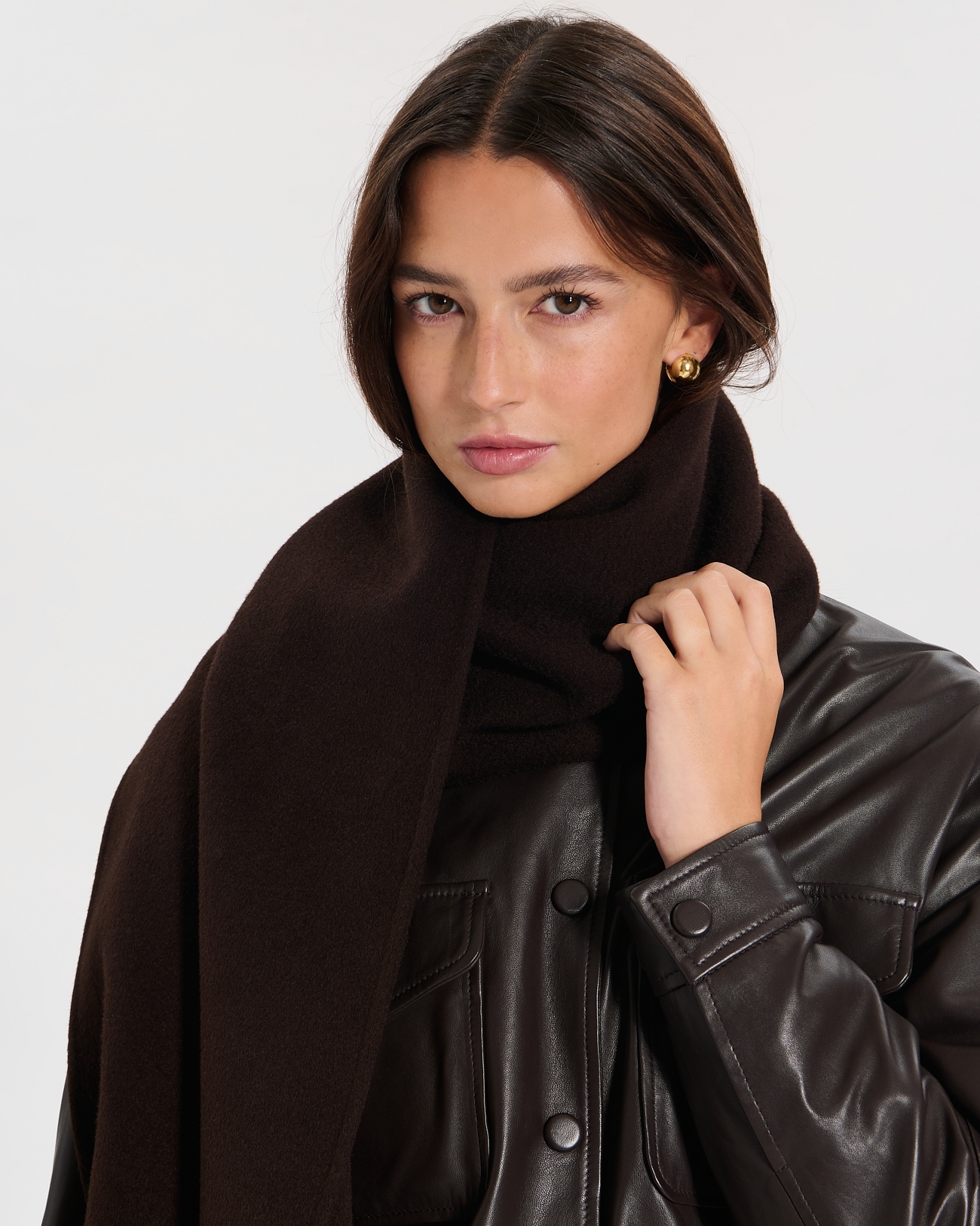 Evy scarf Chocolate double-faced scarf ZAPA