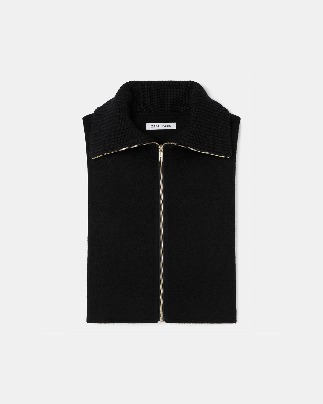 Cassandra Collar Black Zipped Collar ZAPA
