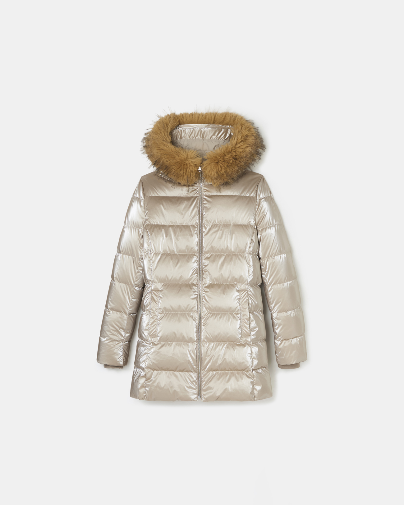 Puffer Jacket Dalyaf Borwn quilted mid-length puffer jacket ZAPA