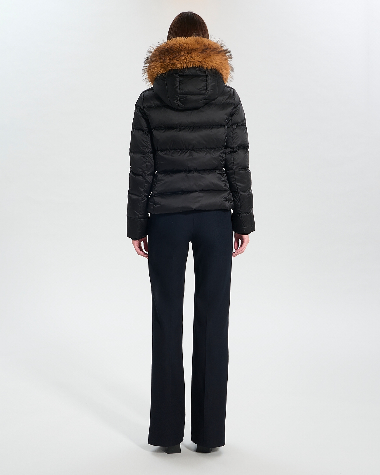 Puffer Jacket Dalyf Short Puffer Jacket Black Faux Fur ZAPA