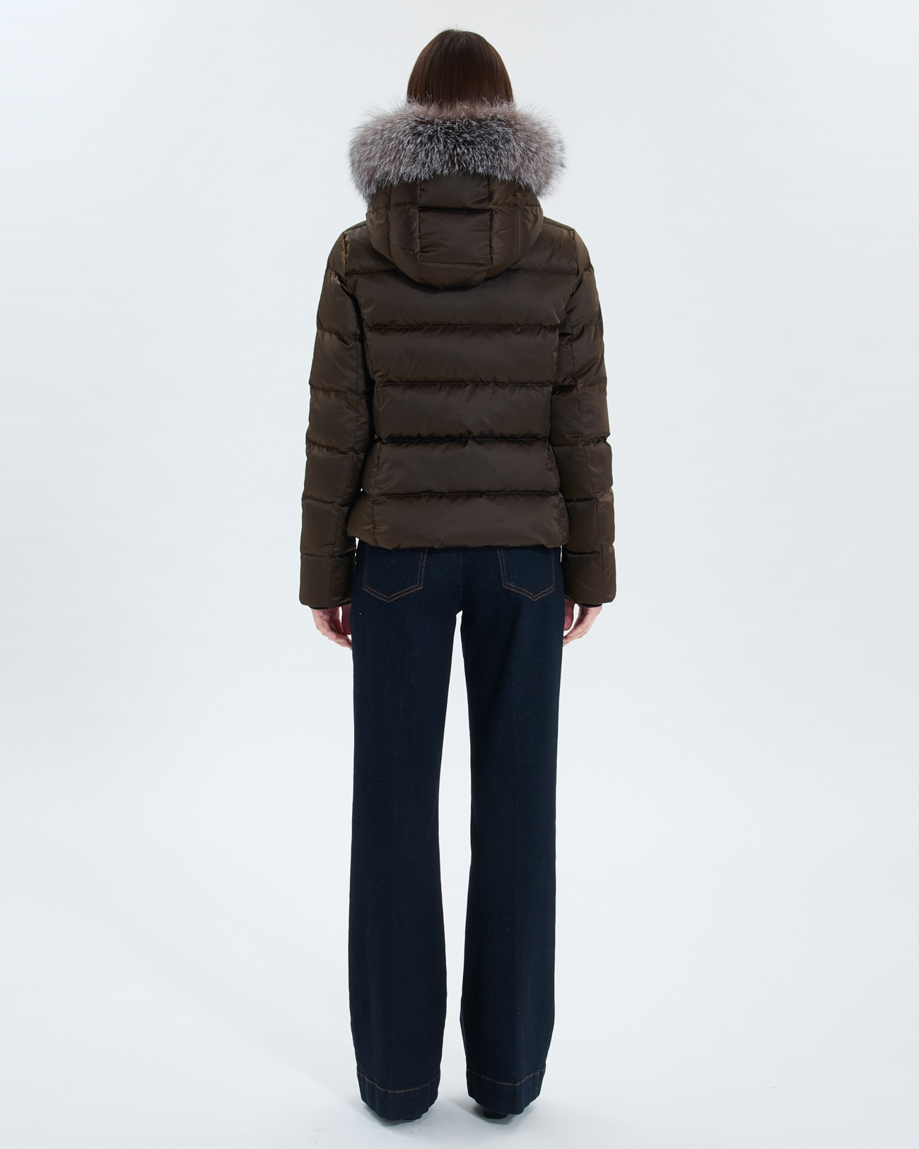 Daly down jacket Short khaki furry down jacket ZAPA