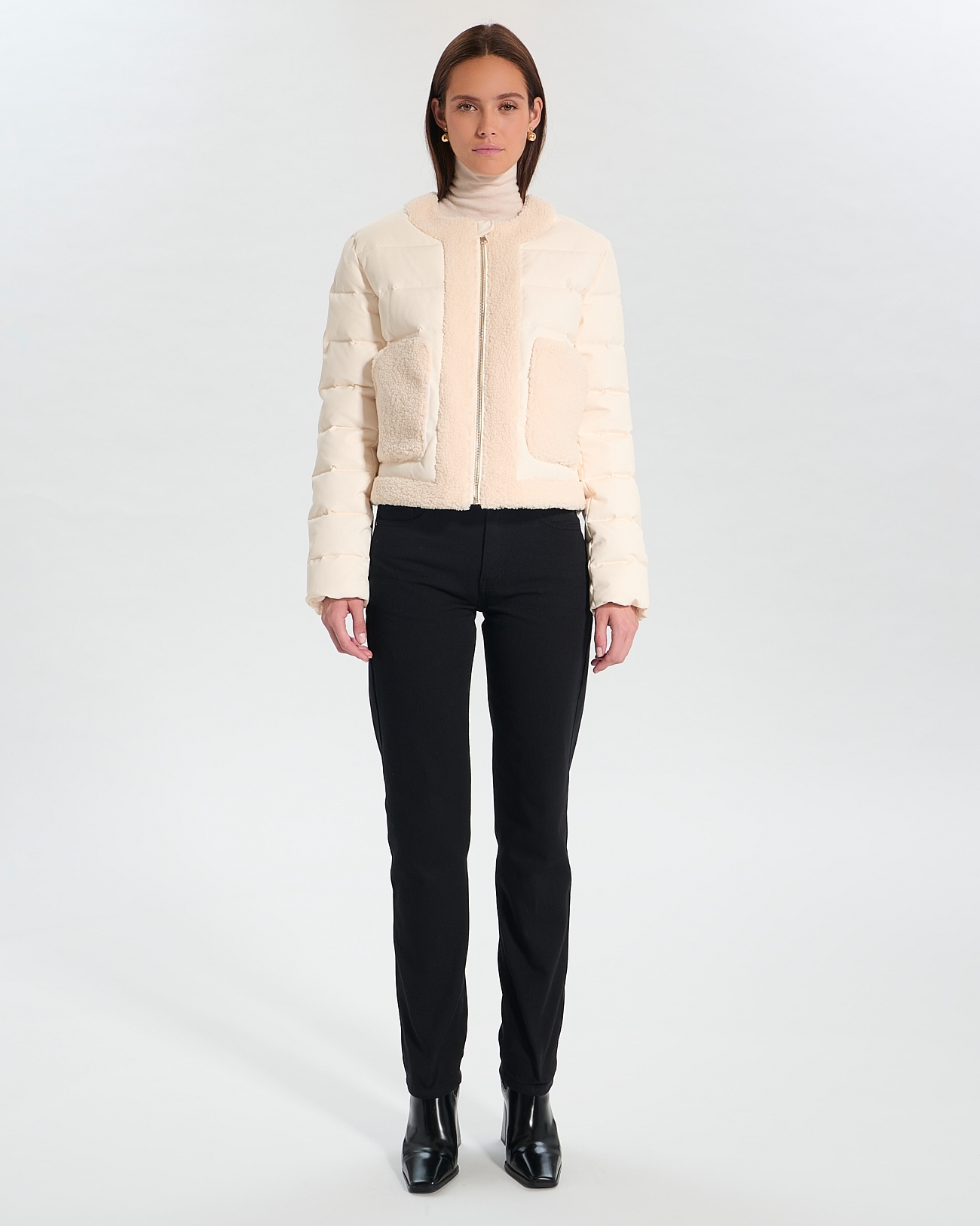 D&eacute;esse coat Short ecru down jacket ZAPA