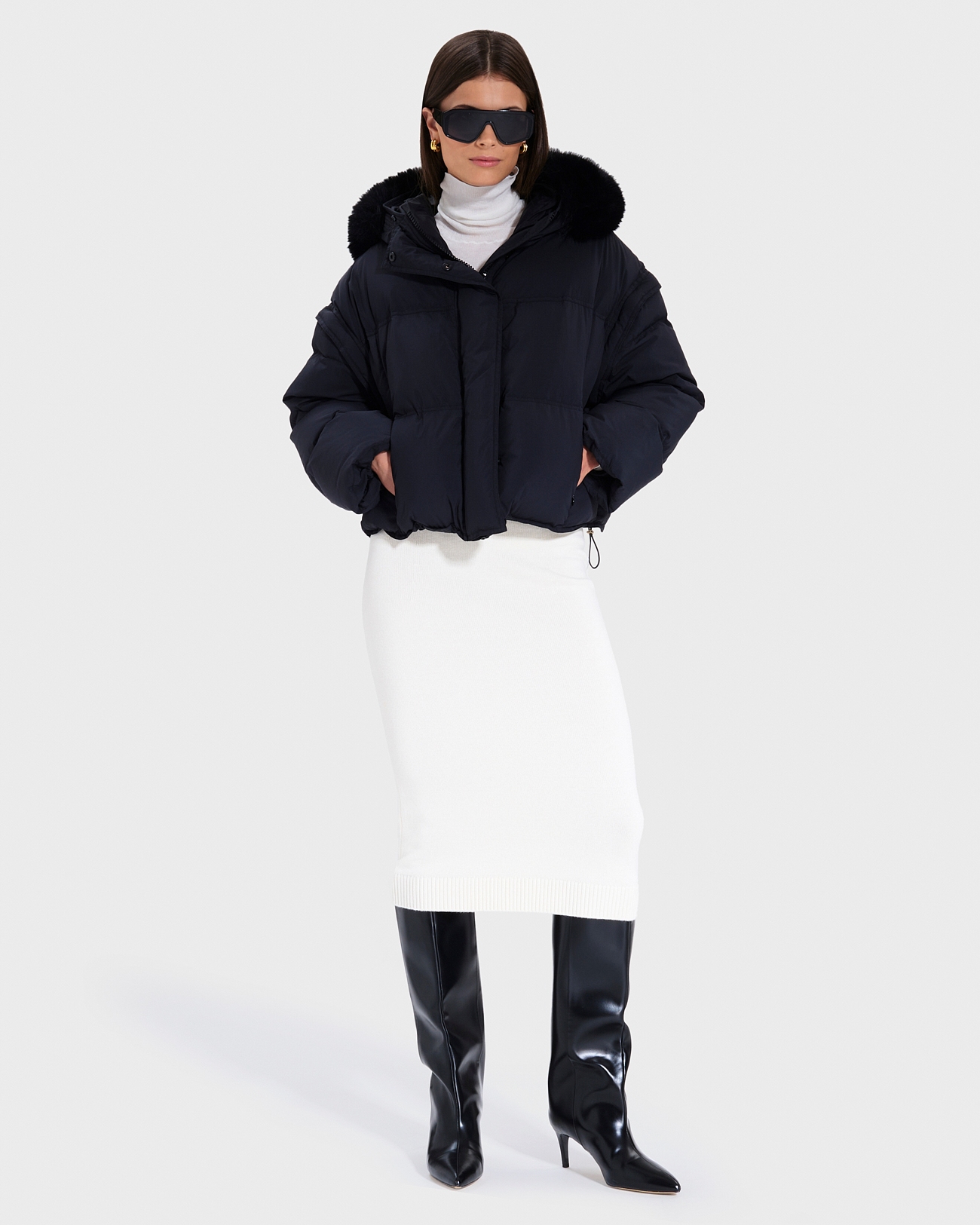 Denitsa Down Jacket Black Short Down Jacket ZAPA