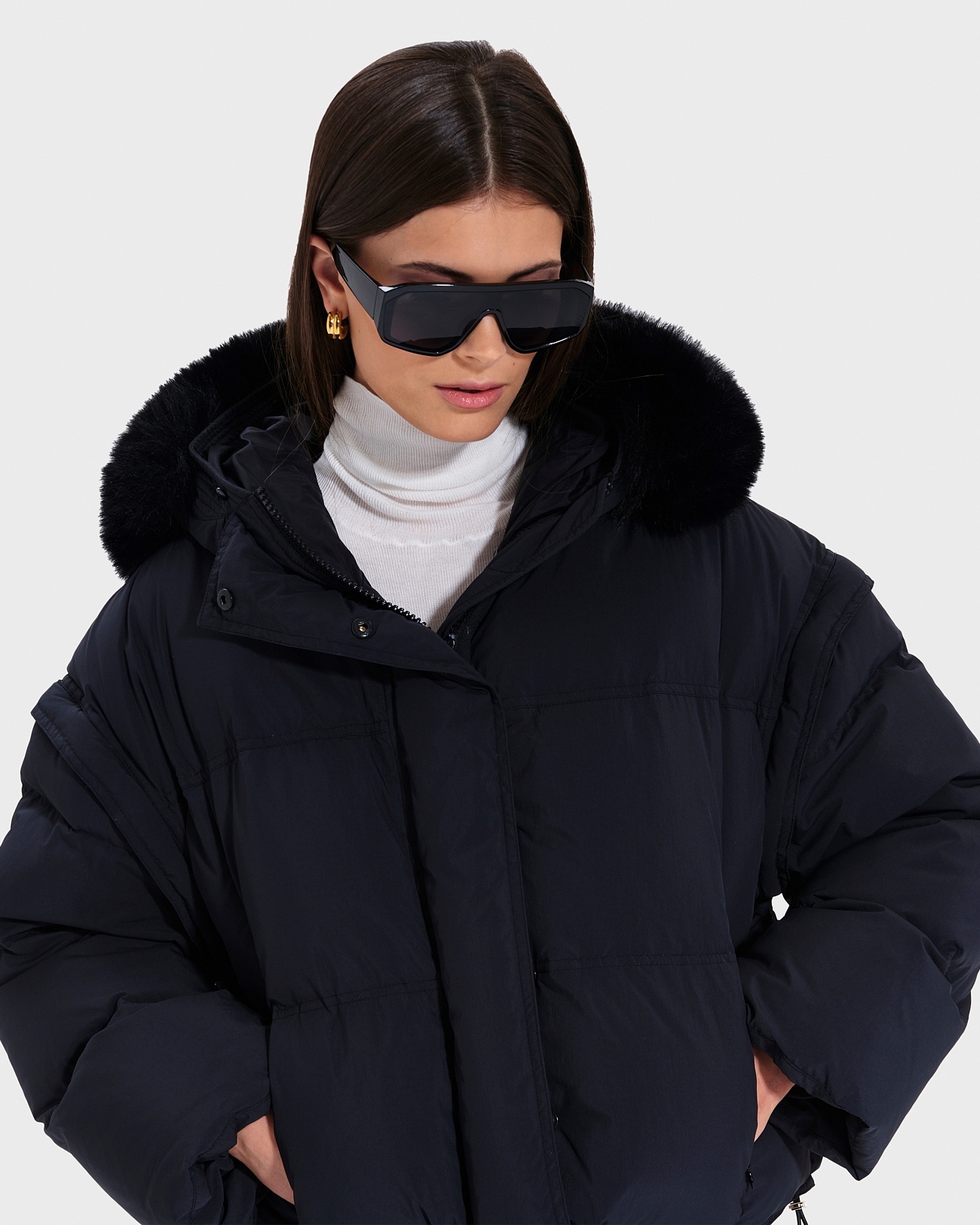 Denitsa Down Jacket Black Short Down Jacket ZAPA