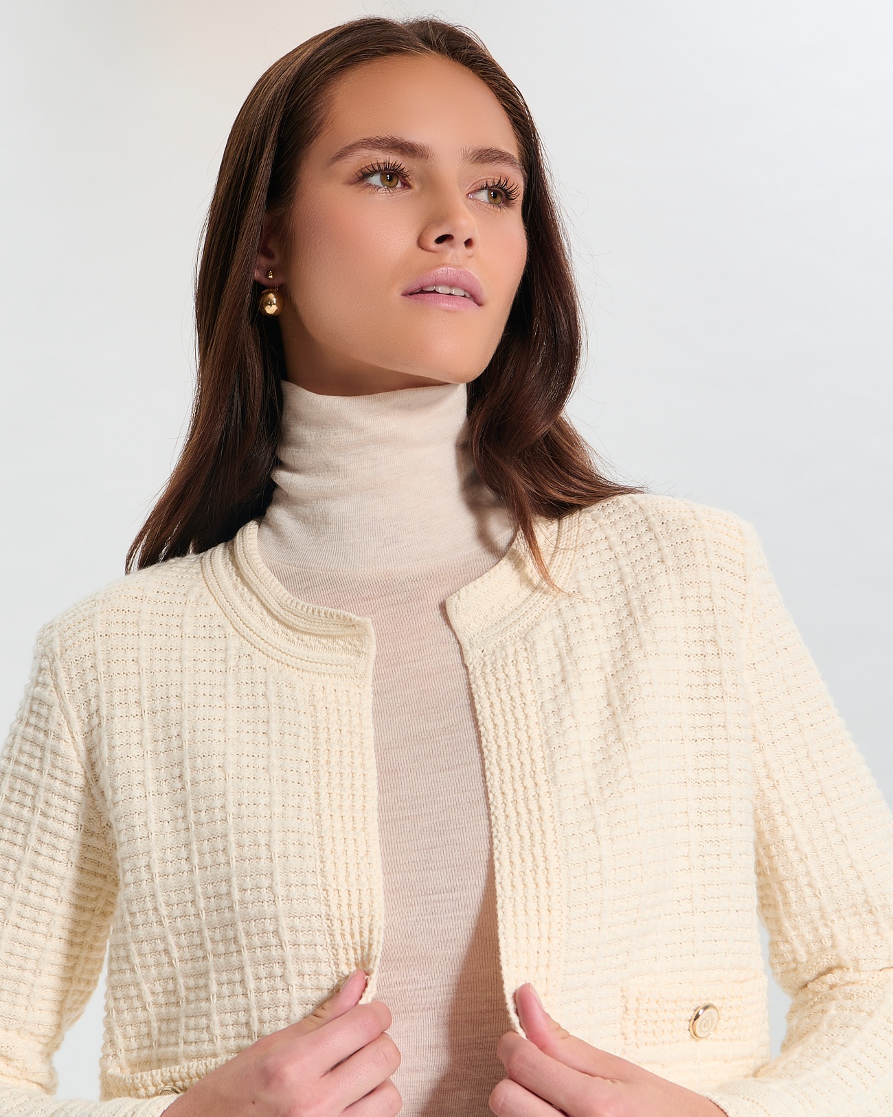 Glade Vest Short ecru cardigan ZAPA
