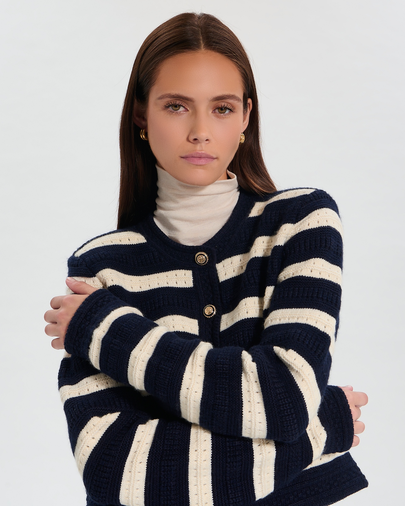 Glada vest Straight striped cardigan ZAPA
