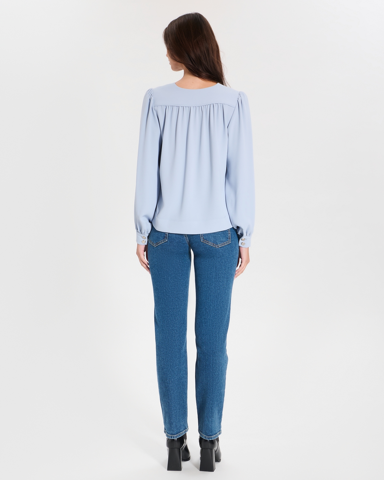 Tahiella top Sky blue fluid top ZAPA