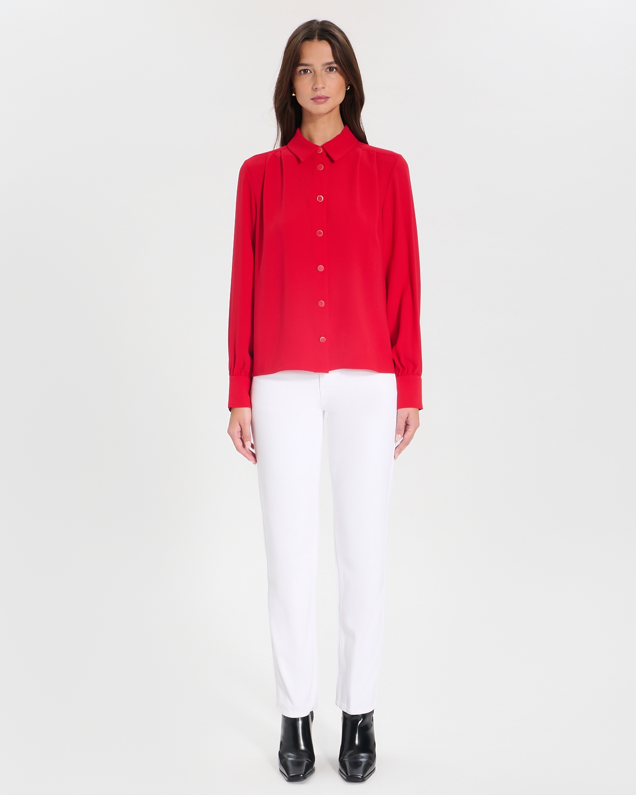 Tara top Red button-down shirt ZAPA