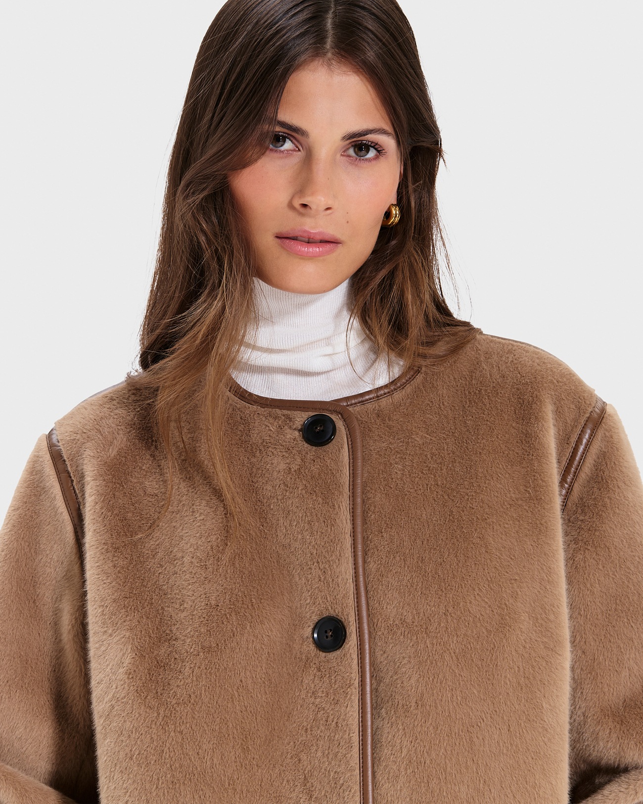 Mahona Coat Camel Long Faux Fur Coat ZAPA