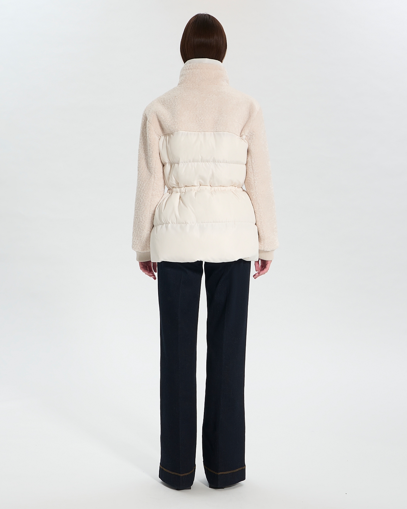 Melisse coat Short two-material ecru coat ZAPA