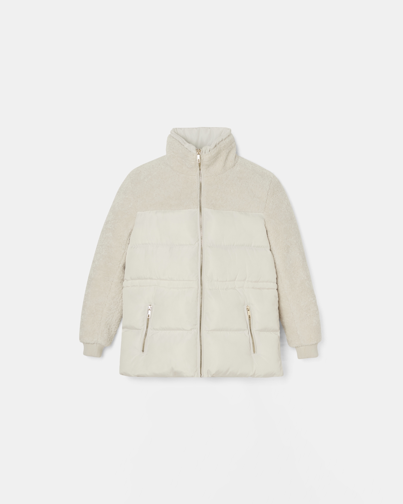 Melisse coat Short two-material ecru coat ZAPA