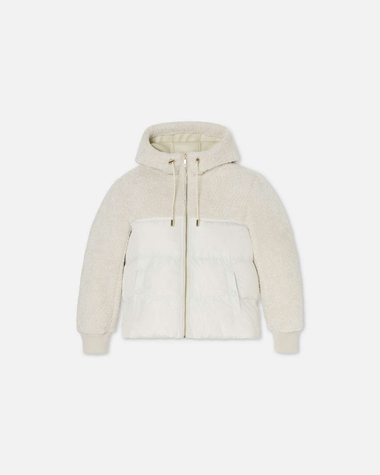 Mey coat Short ecru bi-material coat ZAPA