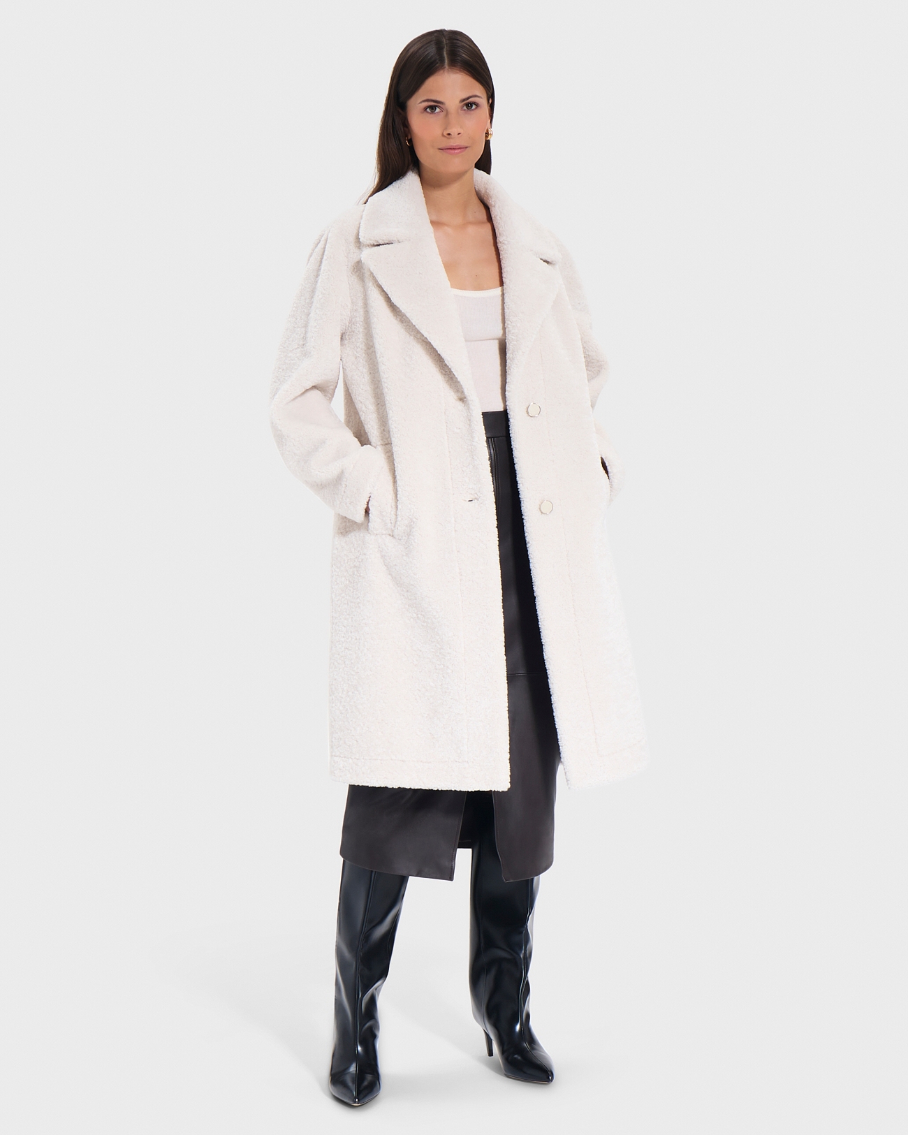 Mississippo Coat Ecru Long Faux Fur Coat ZAPA