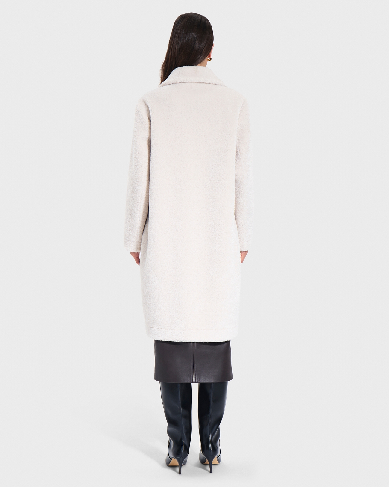 Mississippo Coat Ecru Long Faux Fur Coat ZAPA
