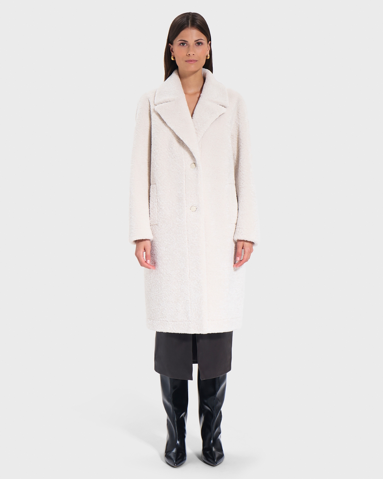 Mississippo Coat Ecru Long Faux Fur Coat ZAPA