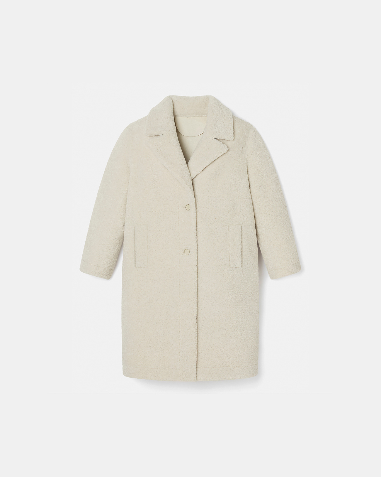 Mississippo Coat Ecru Long Faux Fur Coat ZAPA