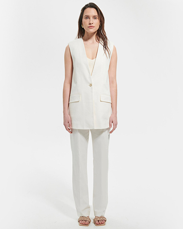 Vina jacket Ecru sleeveless jacket ZAPA