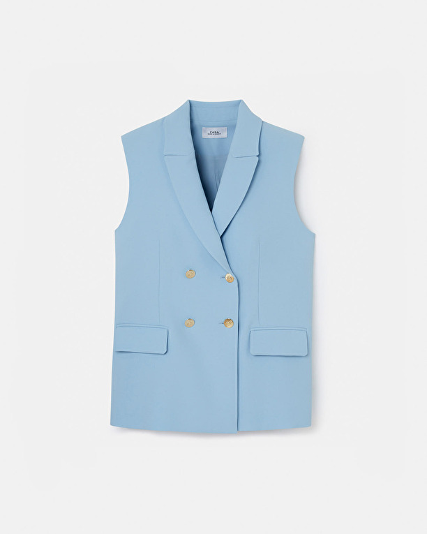 Vaasa Jacket Sky blue sleeveless jacket ZAPA